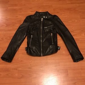Female Diesel leather jacket.